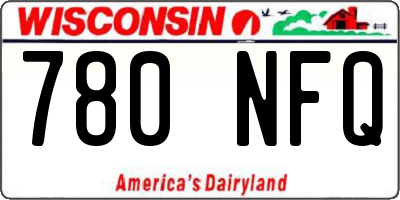 WI license plate 780NFQ