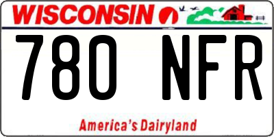 WI license plate 780NFR
