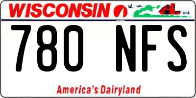 WI license plate 780NFS