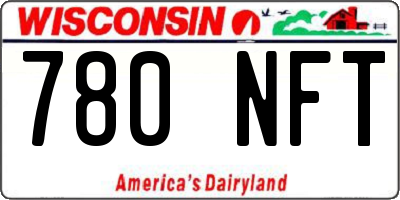 WI license plate 780NFT