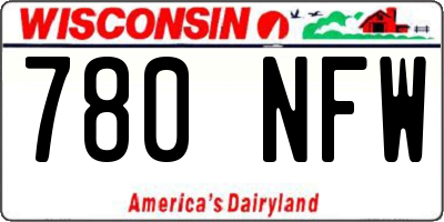 WI license plate 780NFW