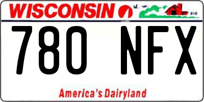 WI license plate 780NFX