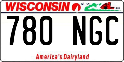 WI license plate 780NGC