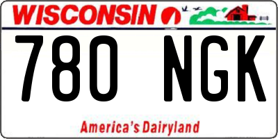 WI license plate 780NGK