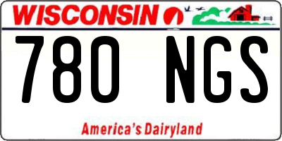 WI license plate 780NGS