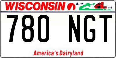 WI license plate 780NGT