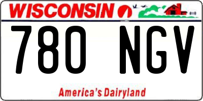 WI license plate 780NGV