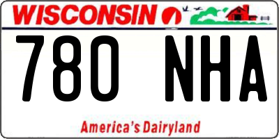 WI license plate 780NHA