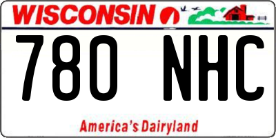 WI license plate 780NHC