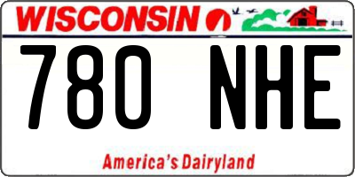WI license plate 780NHE