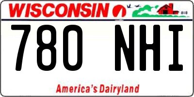WI license plate 780NHI
