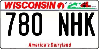 WI license plate 780NHK