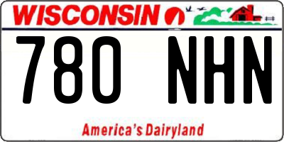WI license plate 780NHN