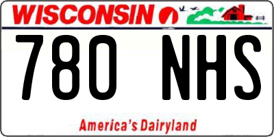 WI license plate 780NHS