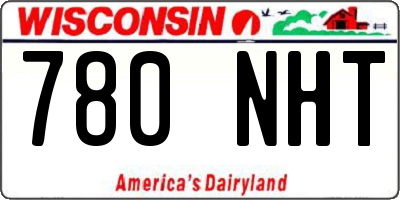 WI license plate 780NHT