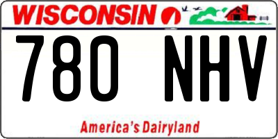 WI license plate 780NHV