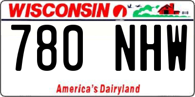 WI license plate 780NHW
