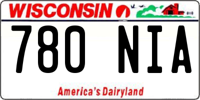 WI license plate 780NIA