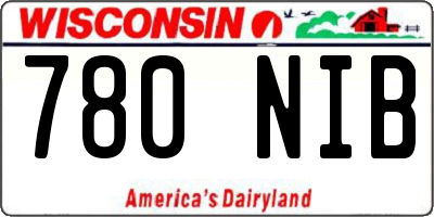 WI license plate 780NIB