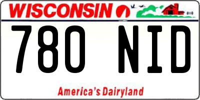 WI license plate 780NID