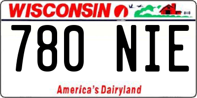 WI license plate 780NIE