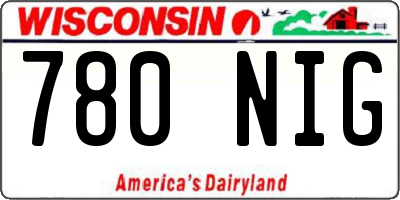 WI license plate 780NIG