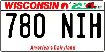 WI license plate 780NIH