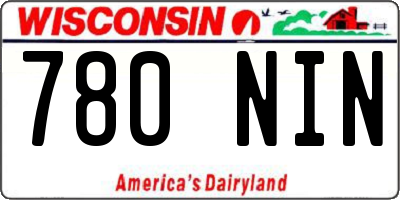 WI license plate 780NIN