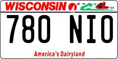 WI license plate 780NIO