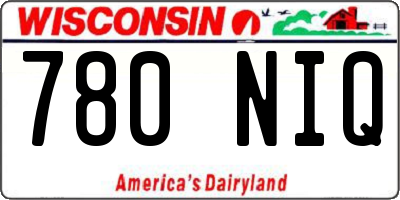 WI license plate 780NIQ