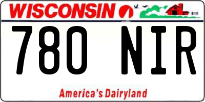 WI license plate 780NIR
