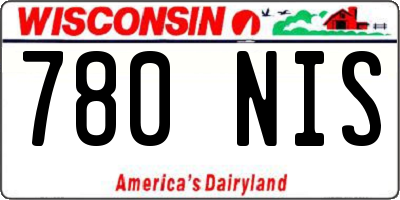 WI license plate 780NIS