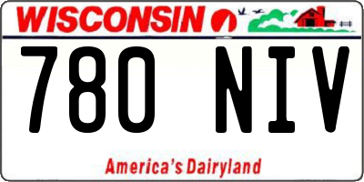 WI license plate 780NIV