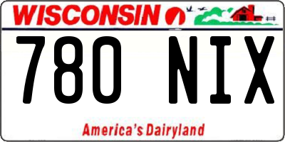 WI license plate 780NIX