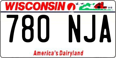 WI license plate 780NJA