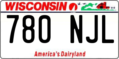 WI license plate 780NJL