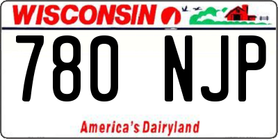 WI license plate 780NJP