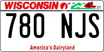 WI license plate 780NJS