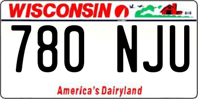 WI license plate 780NJU