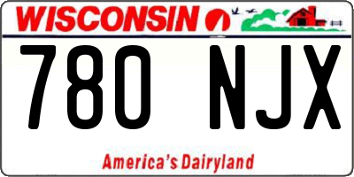 WI license plate 780NJX