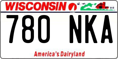 WI license plate 780NKA