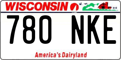 WI license plate 780NKE