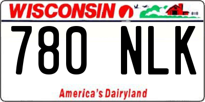 WI license plate 780NLK