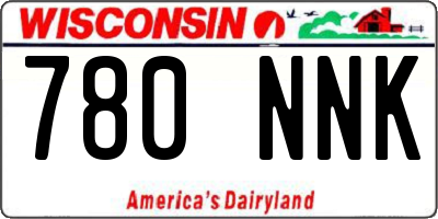 WI license plate 780NNK