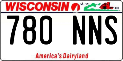 WI license plate 780NNS