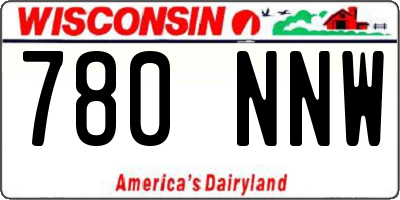 WI license plate 780NNW
