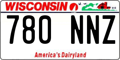 WI license plate 780NNZ