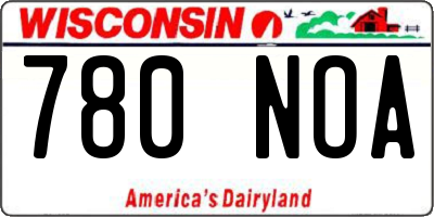 WI license plate 780NOA