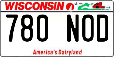 WI license plate 780NOD