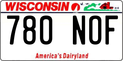 WI license plate 780NOF